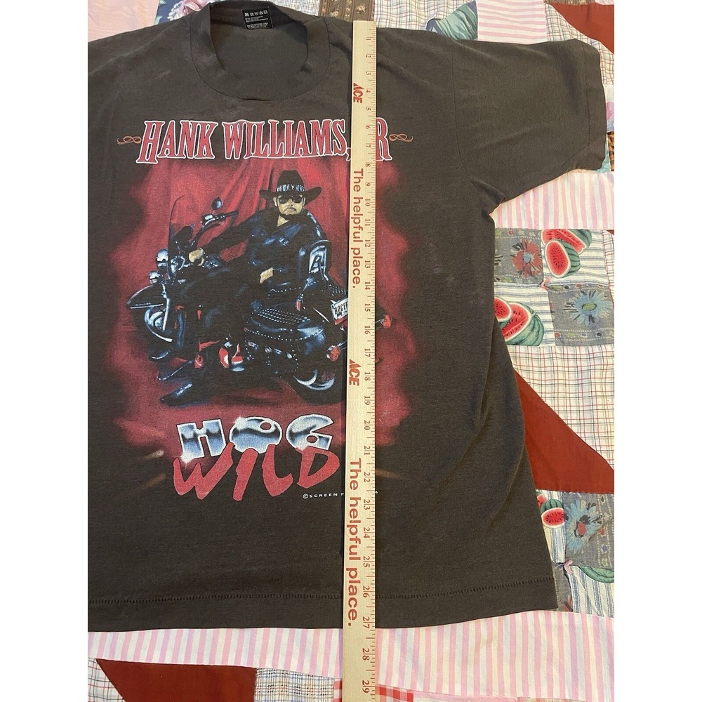 VTG Hank Williams Jr Hog 1995 Wild Tour Faded  T-Shirt Sz Large Fast Shipping - Picture 6 of 9